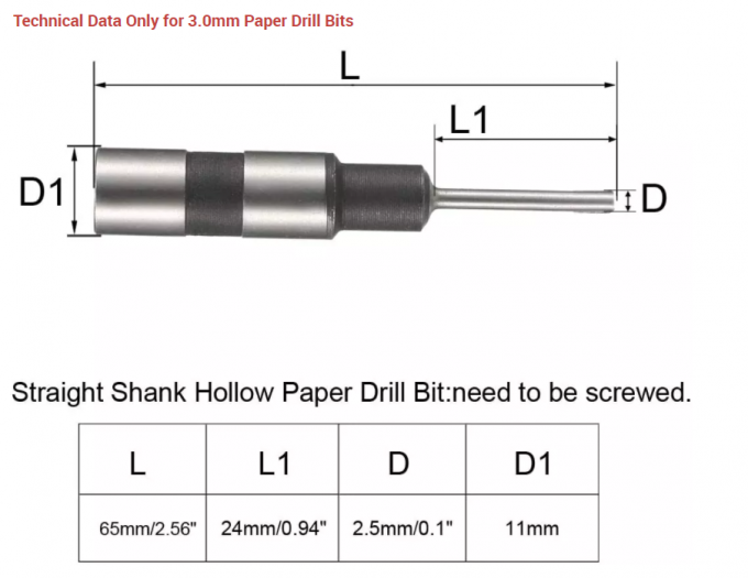 Hollow Paper Hole Drill Bit 9mm Diameter For Punching Machine OEM